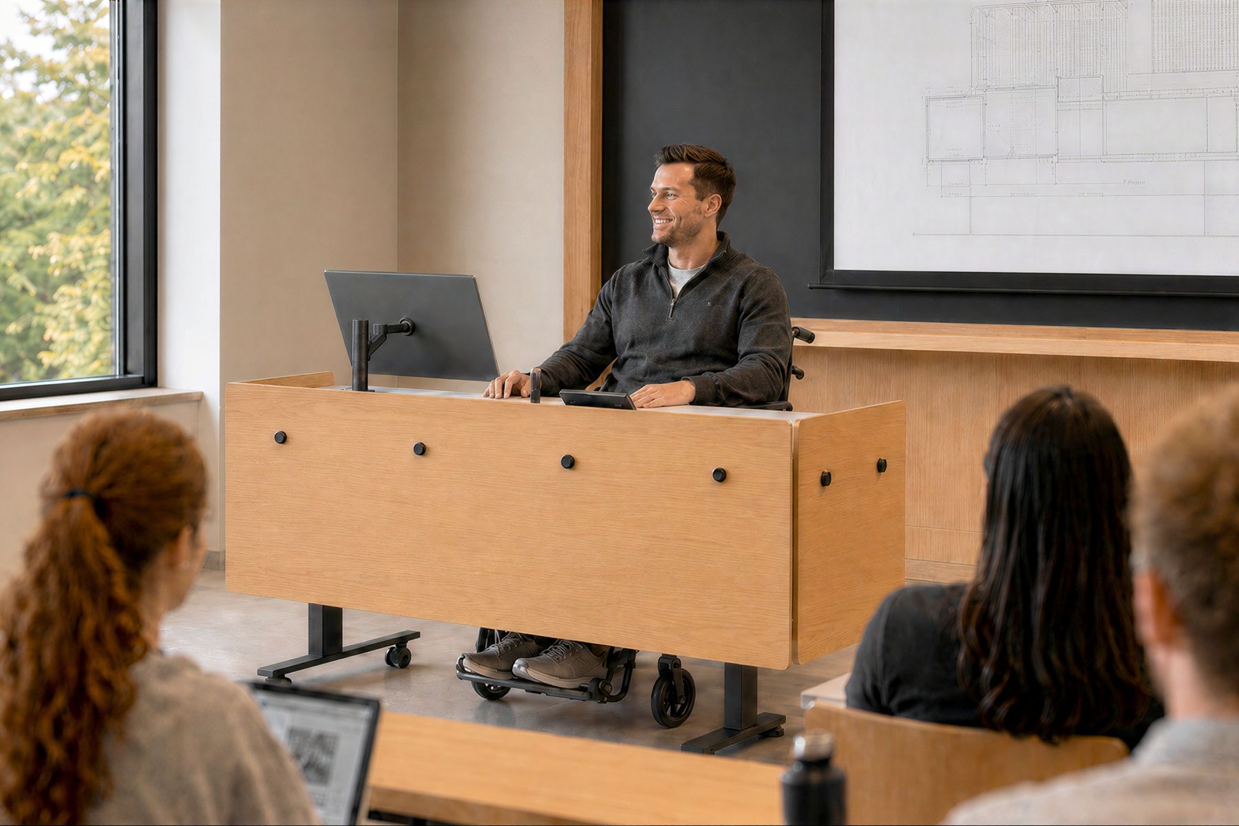 Teaching room placeholder image for comfortable instructor range.