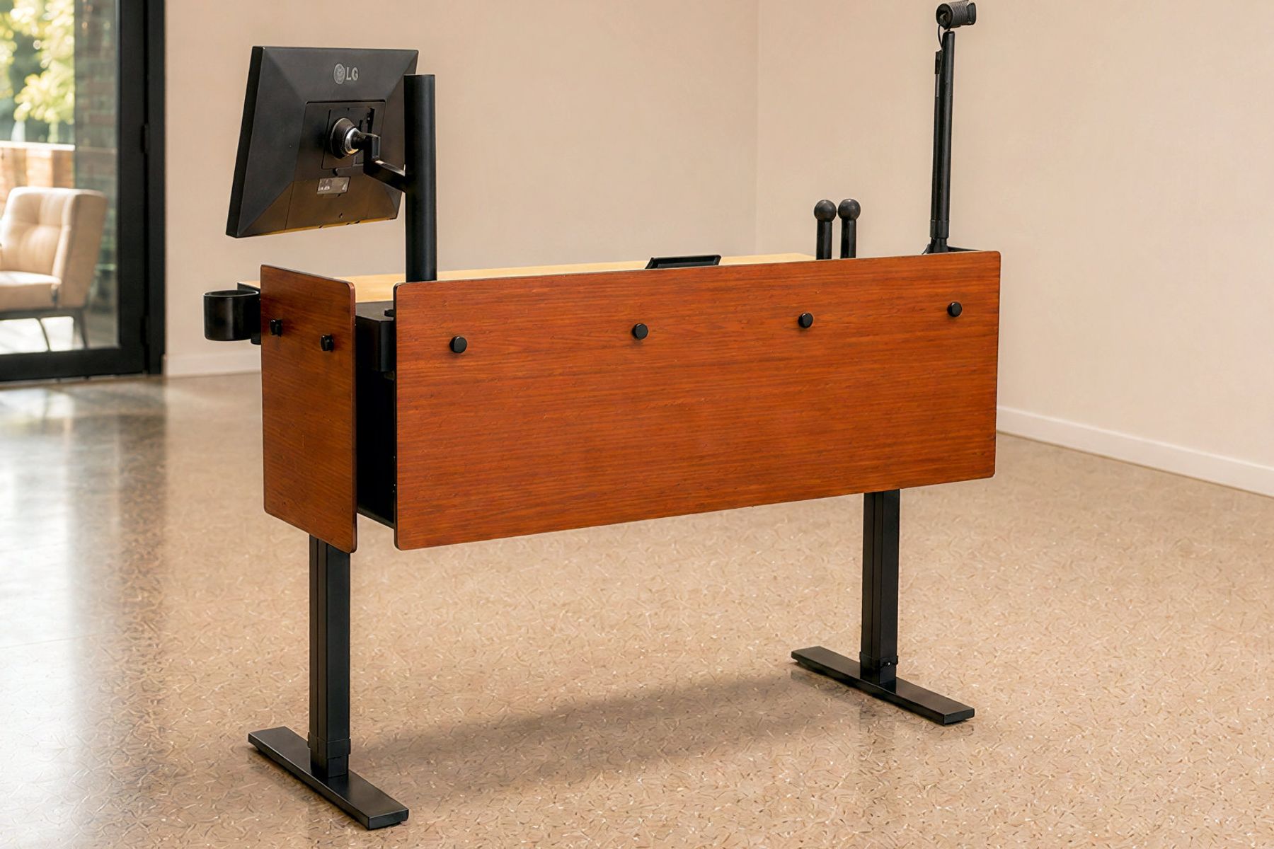 Premium Modesty Panel Set installed on Heckler Lectern 4U.