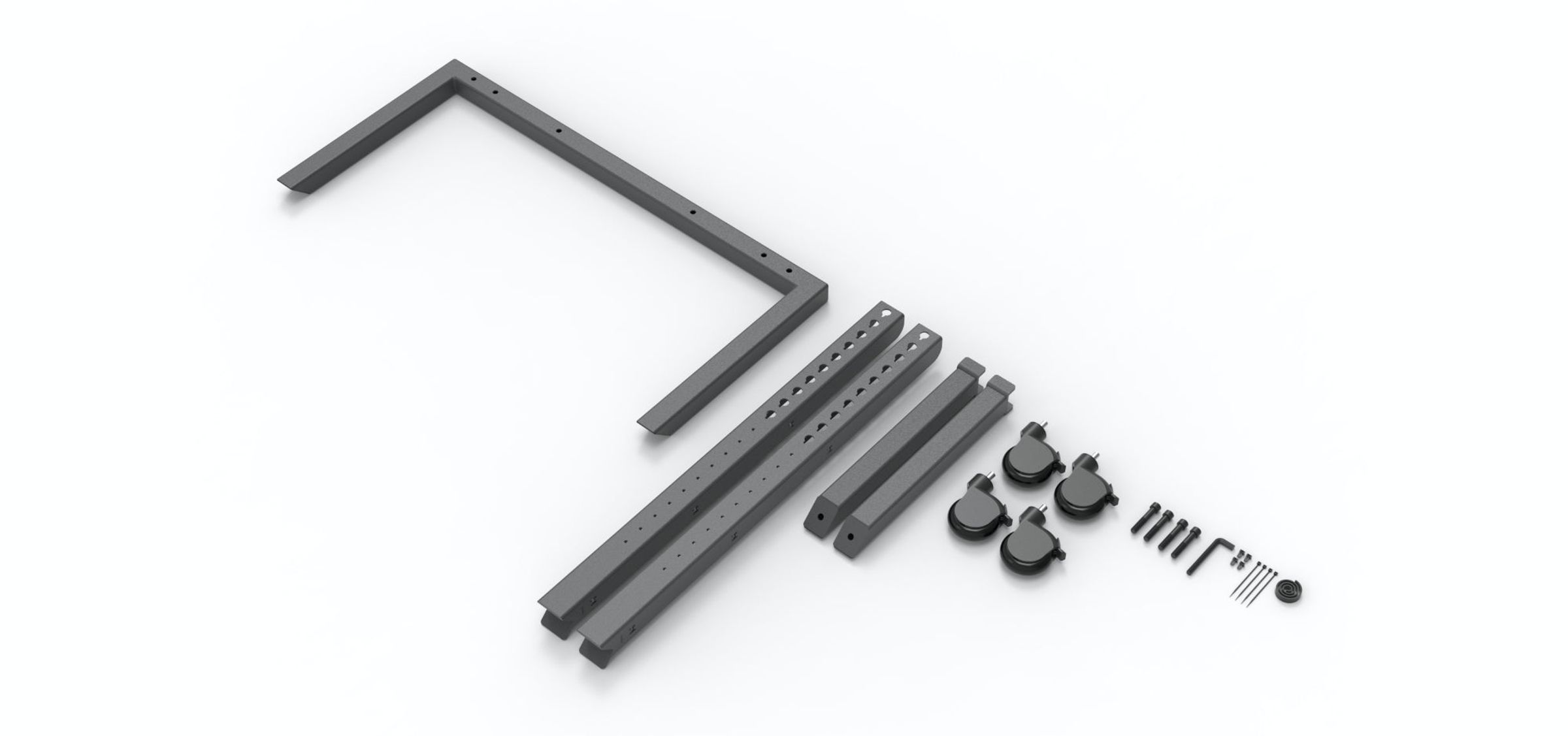 Heckler AV Cart for DTEN D7 75 main sturcture
Casters
Assembly tools