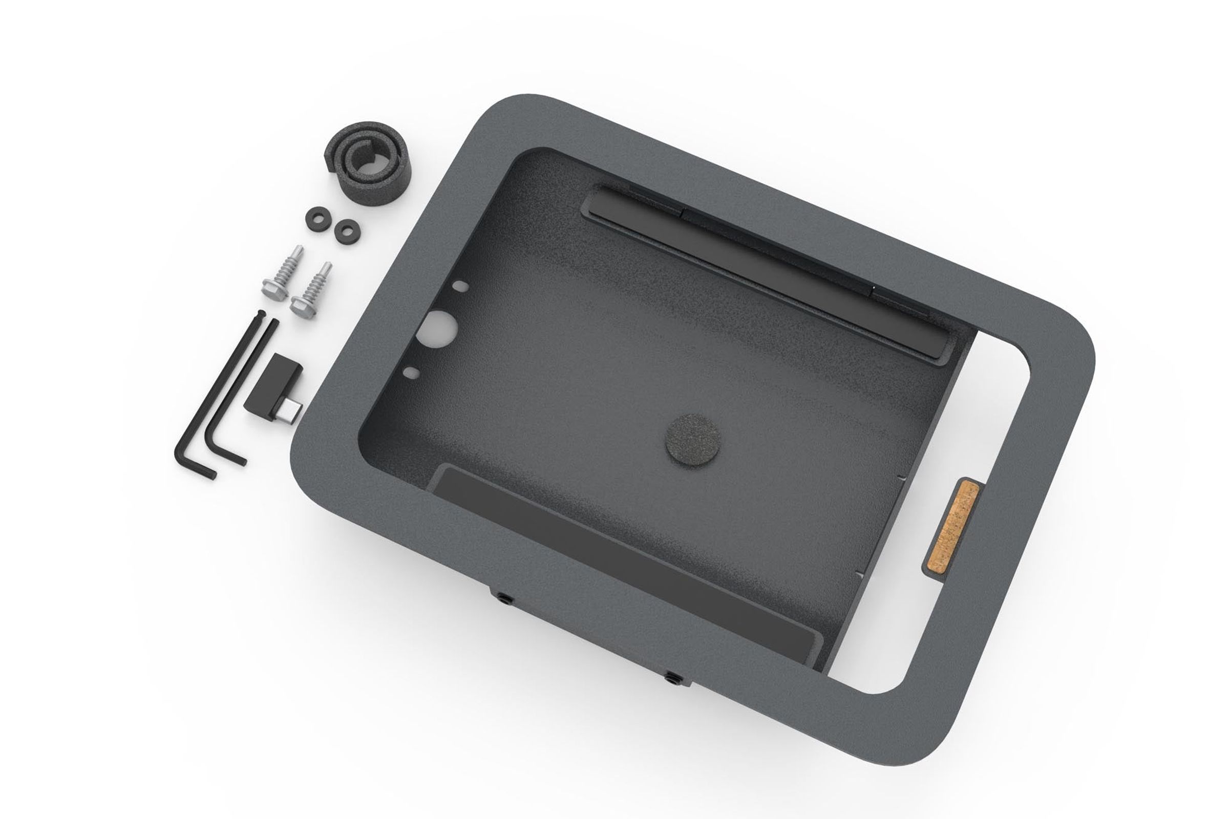 Heckler Front Mount
Mounting hardware
Right-angle USB-C Adapter
Assembly tool