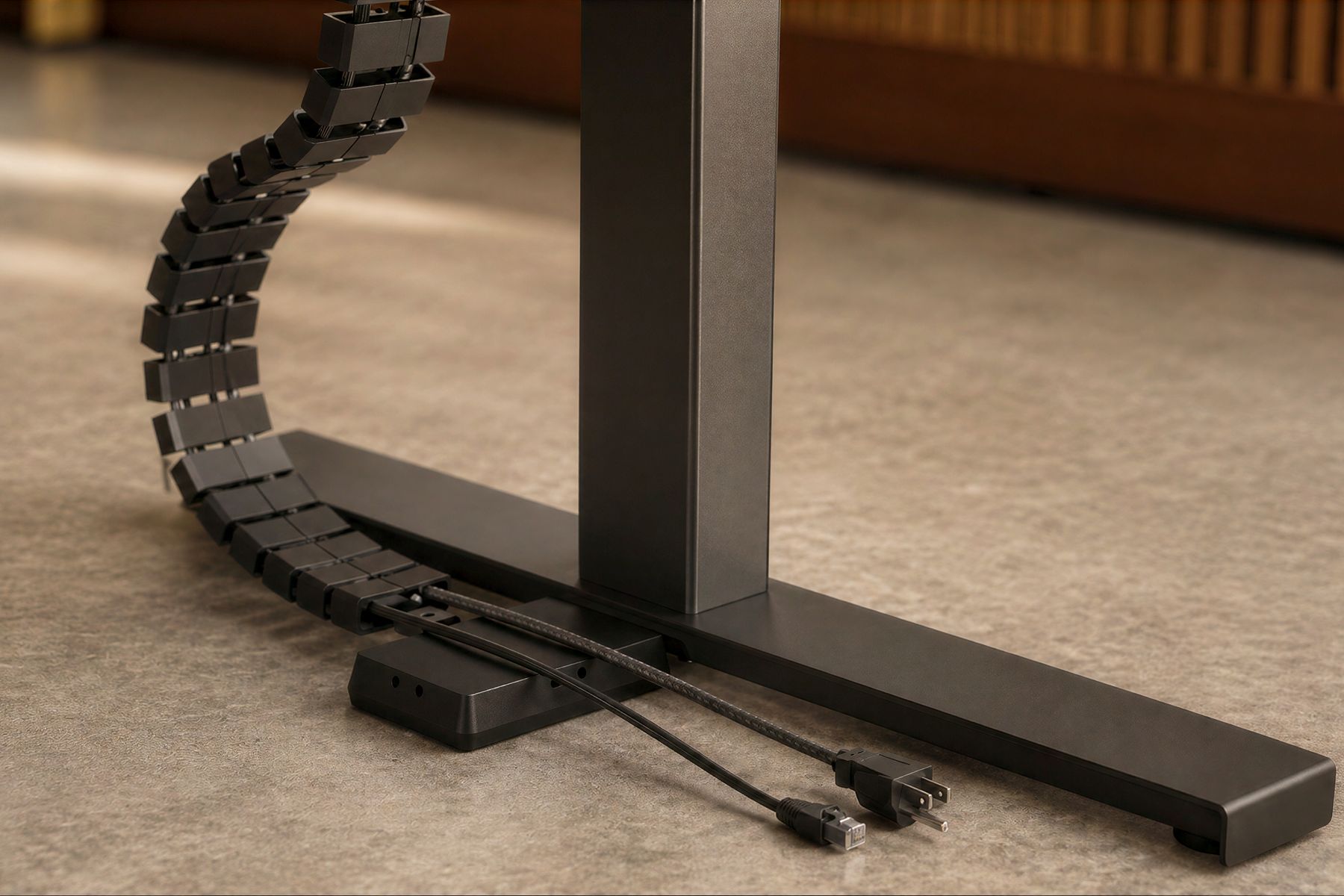Sit-stand cable umbilical reference for lectern serviceability
