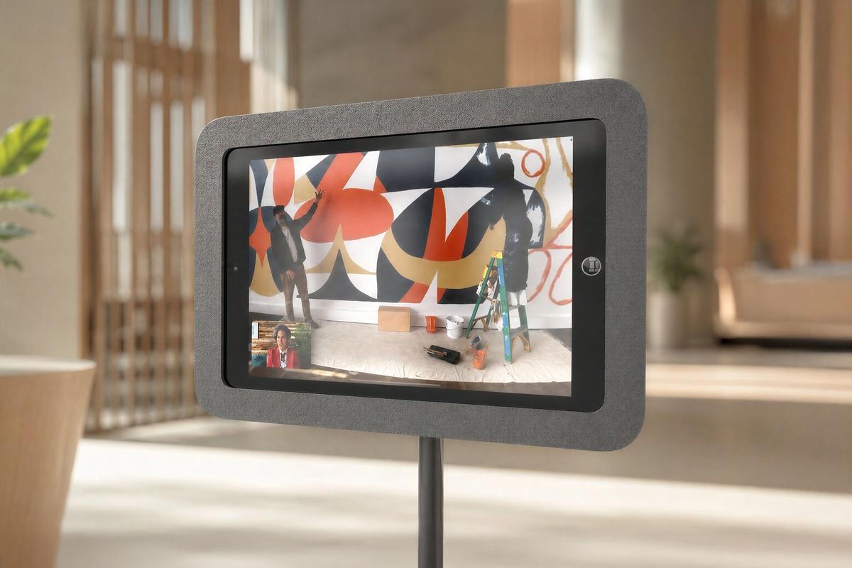Flexible tablet mounting hardware for mobile and temporary deployments.