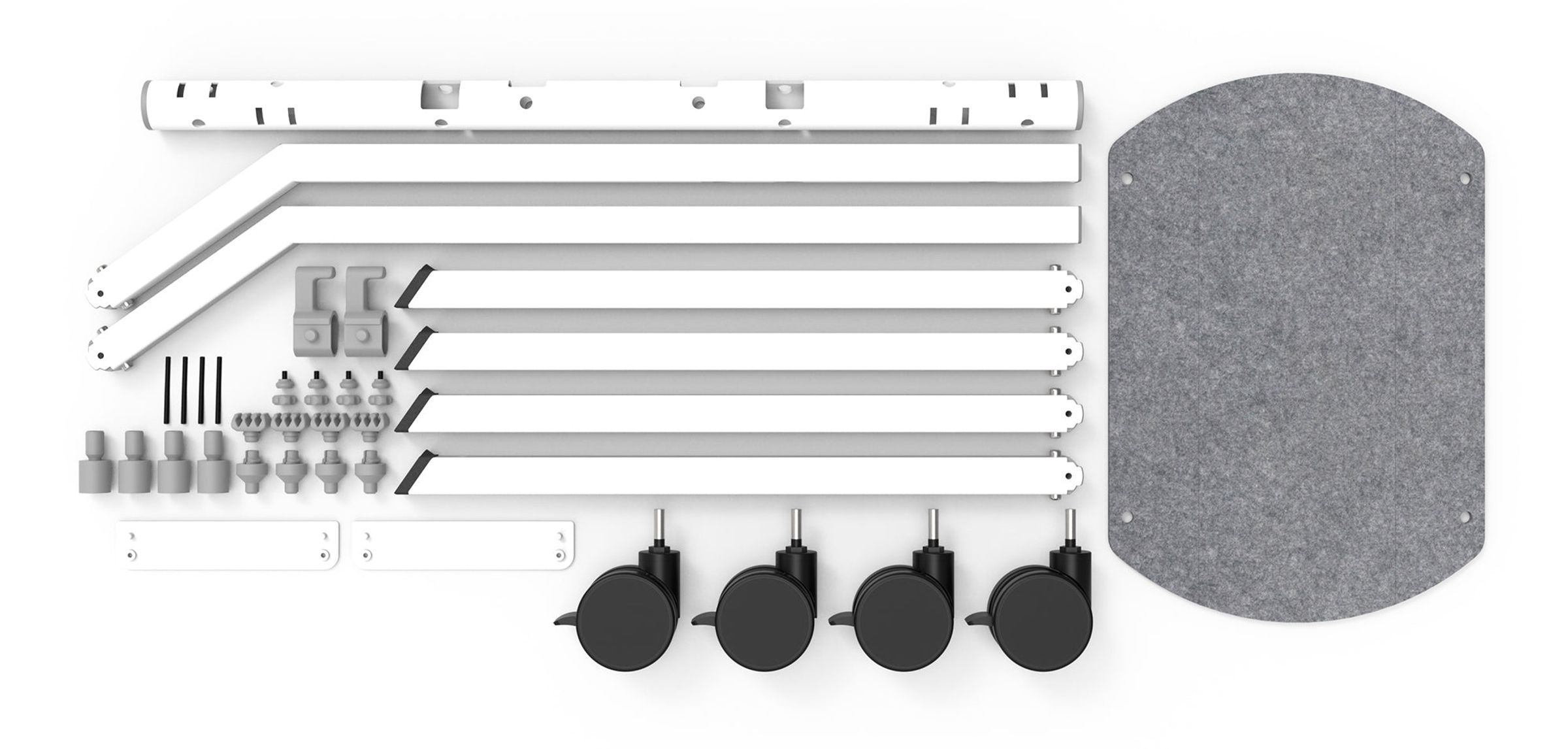 Heckler Rolling Stand for Surface Hub 3 structure and casters
Surface Hub 3 battery bracket set