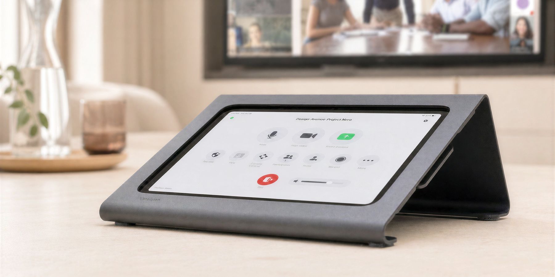 Secure Heckler iPad stand used as a visitor registration and service counter tablet.