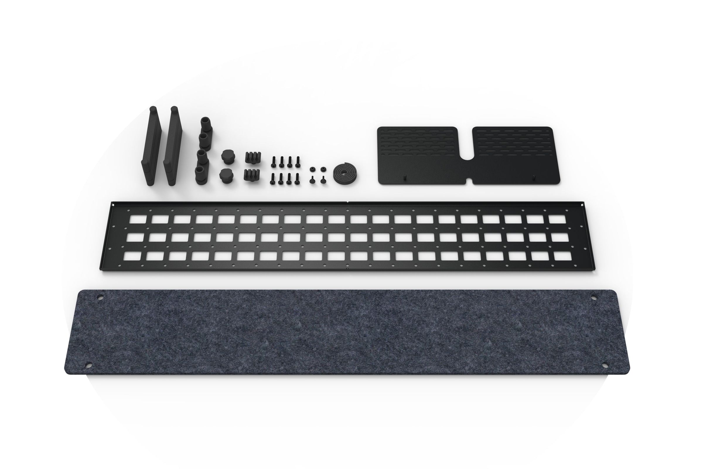 Device Panel for Heckler Mobile Fleet
Universal Video Bar Mount
Felt Panel 
Mounting Hardware