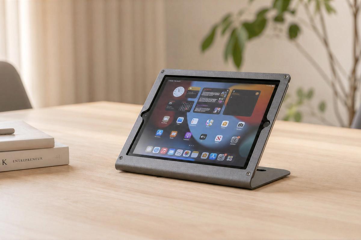 iPad stand deployment in a shared room setting.