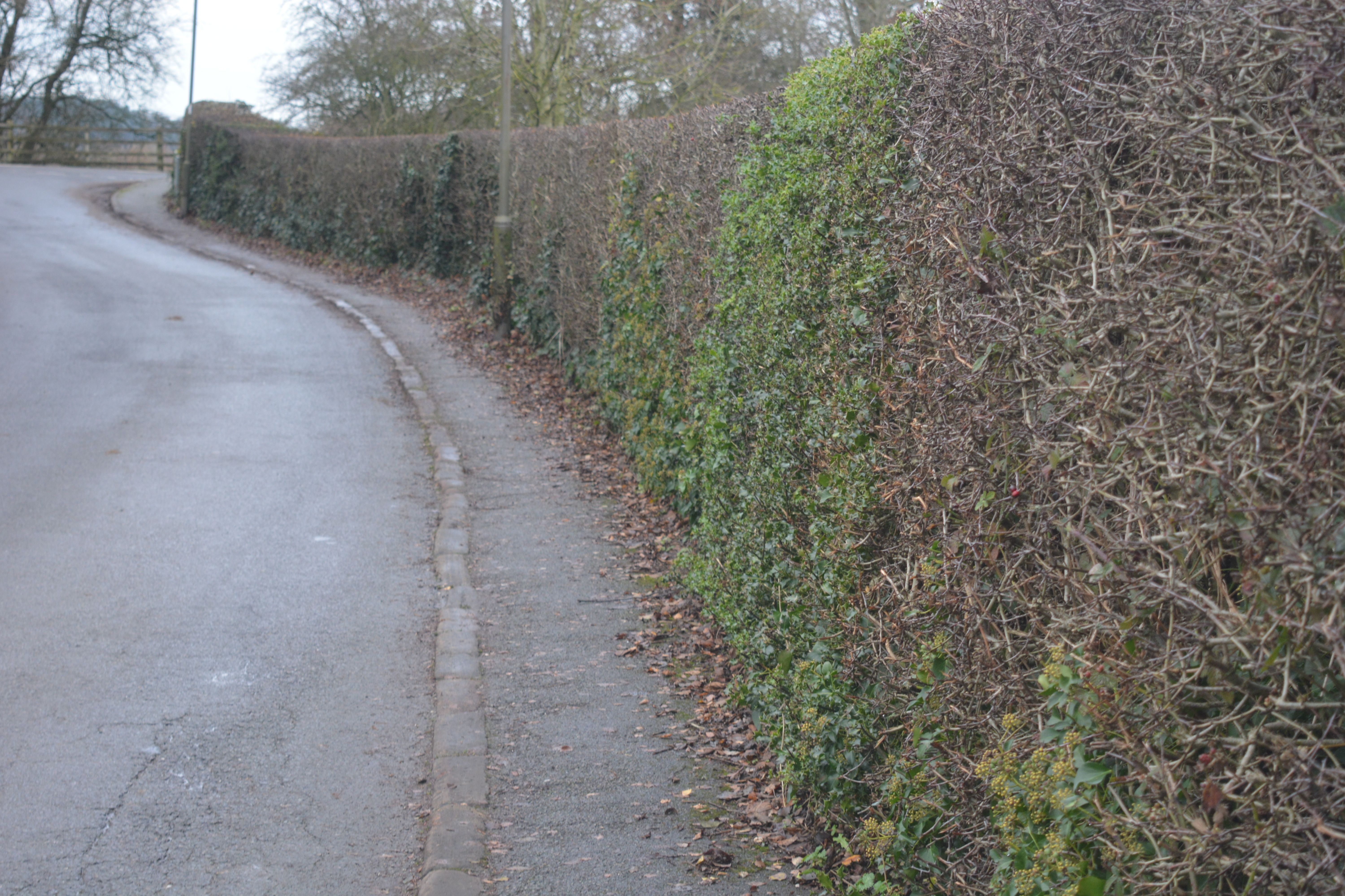 Narrow pavement from Makeney Road