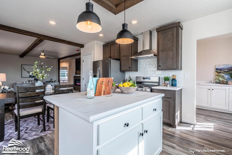 Large open-concept kitchen and dining room.