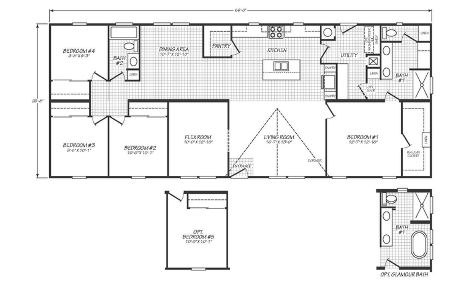 Solaris 28664A | 4 bedroom, 2 bathroom, 1804 sqft home | Built by Cavco - Goodyear in Goodyear, AZ.