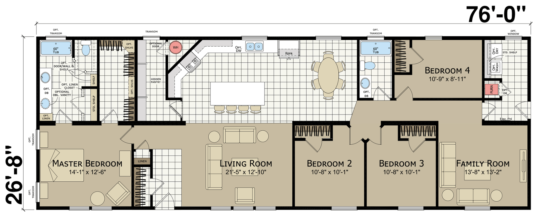 Hidden Valley HV4764M default floor plan diagram