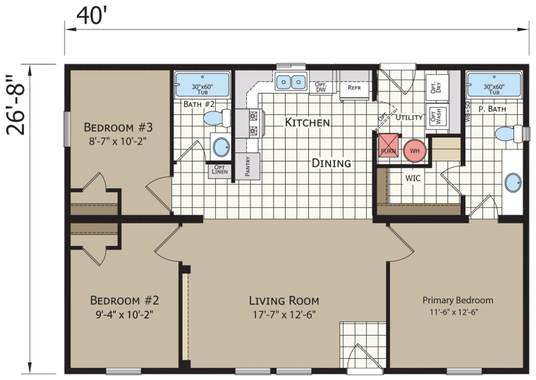 DreamWorks DW4403B standard floor plan