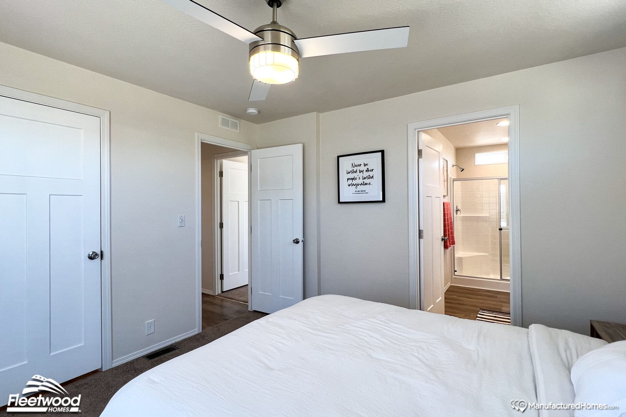 Mid-sized bedroom with bedside tables.