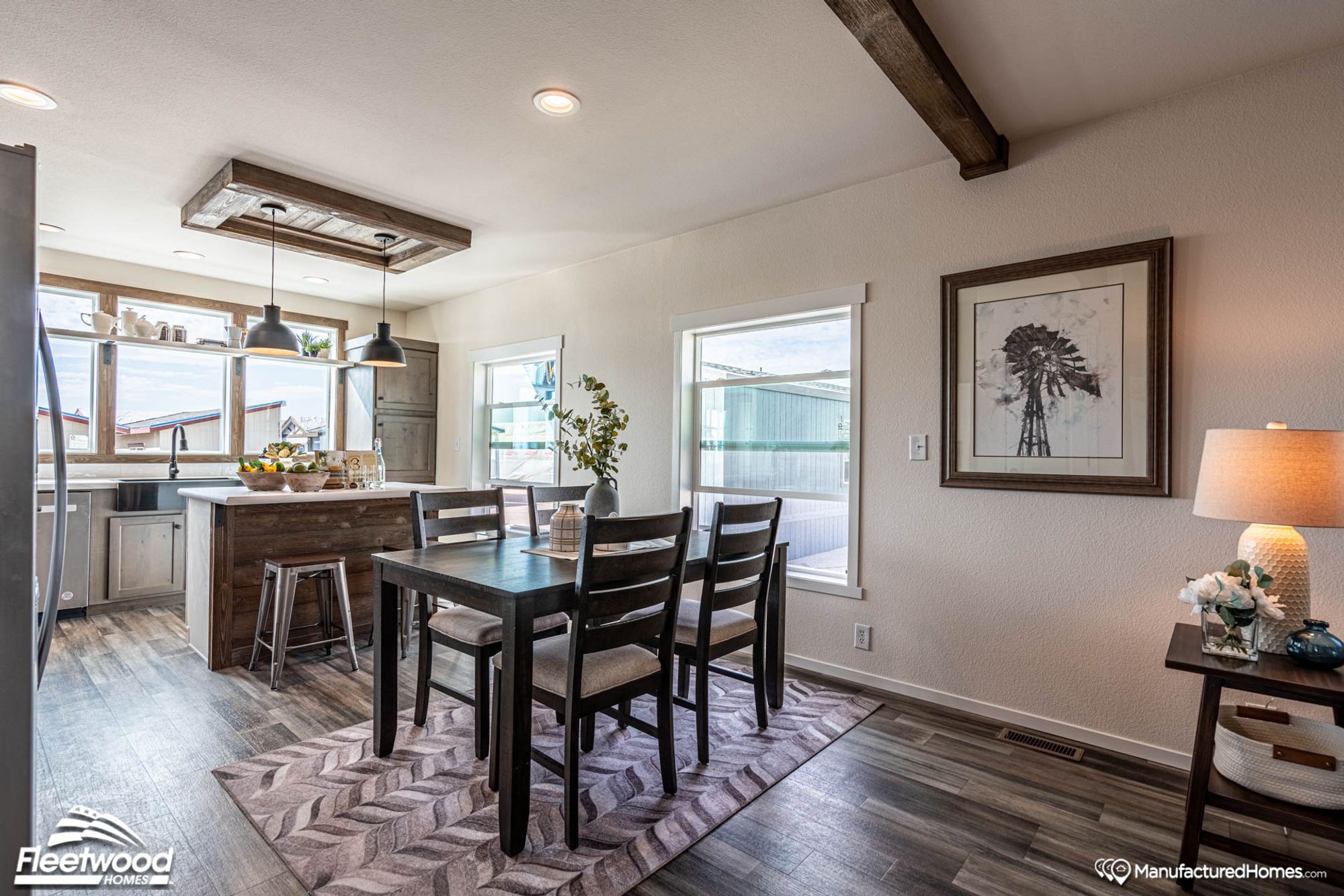 Large open-concept kitchen and dining room.