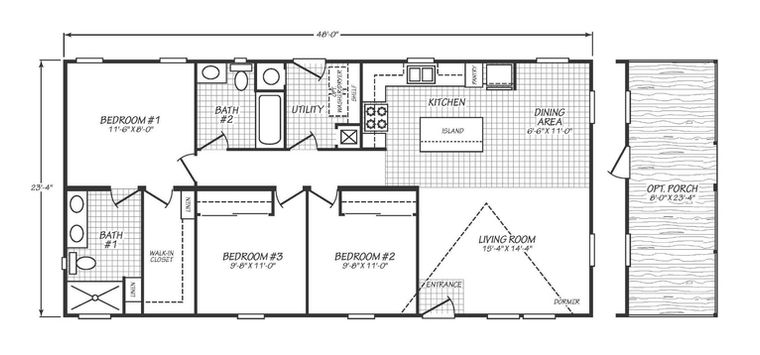 Solaris 24483A | 3 bedroom, 2 bathroom, 1120 sqft home | Built by Cavco - Goodyear in Goodyear, AZ.