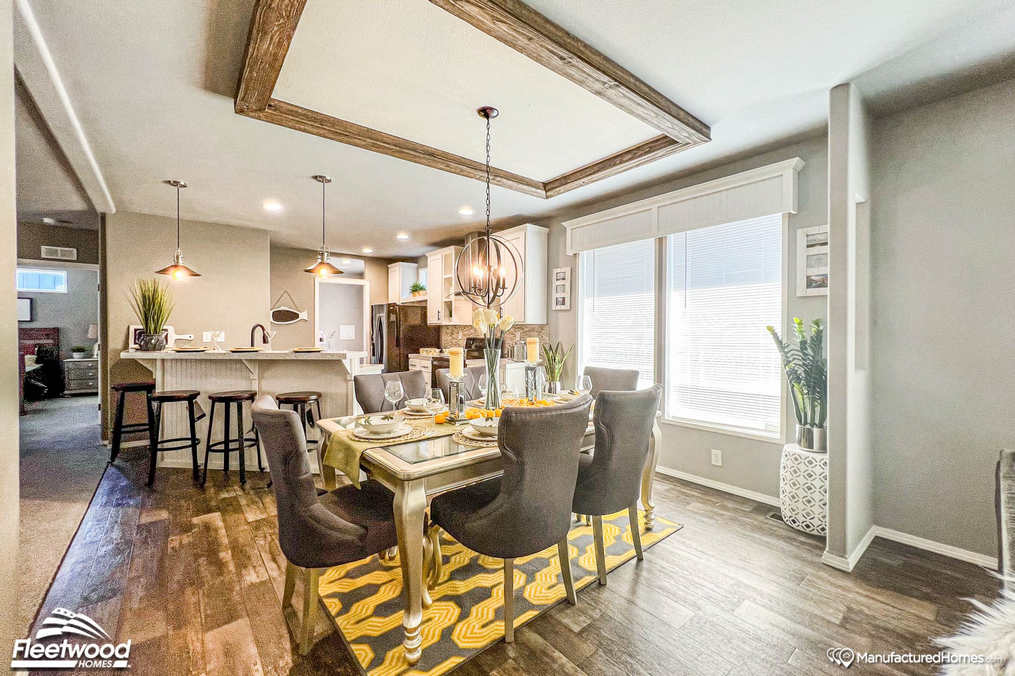 Open concept kitchen and dining room