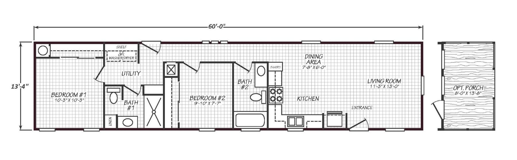 Solaris 14602A | 2 bedroom, 2 bathroom, 800 sqft home | Built by Cavco - Goodyear in Goodyear, AZ.