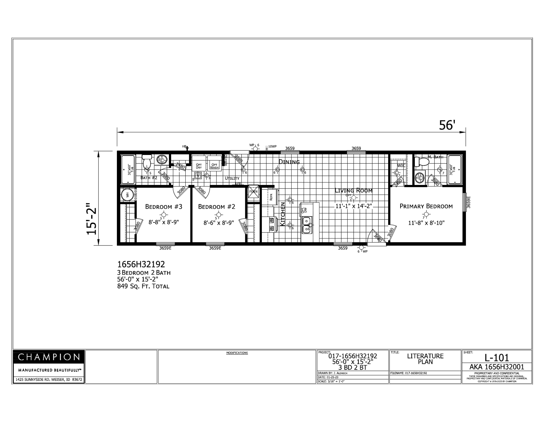Winchester 1656H32192 floor plan