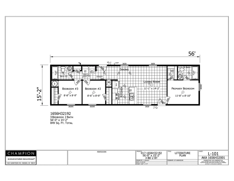 Winchester 1656H32192 floor plan