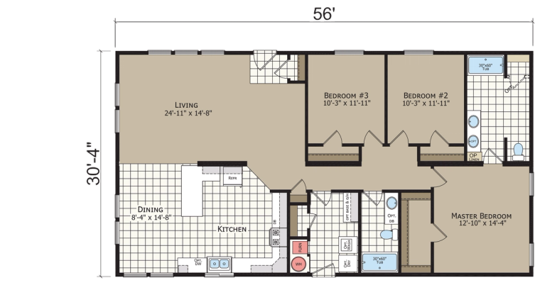 Crystal Bay Estates CB6563C standard floor plan