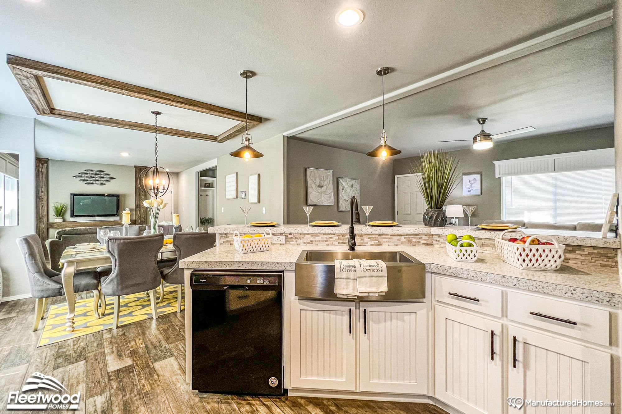 Open concept kitchen and dining room