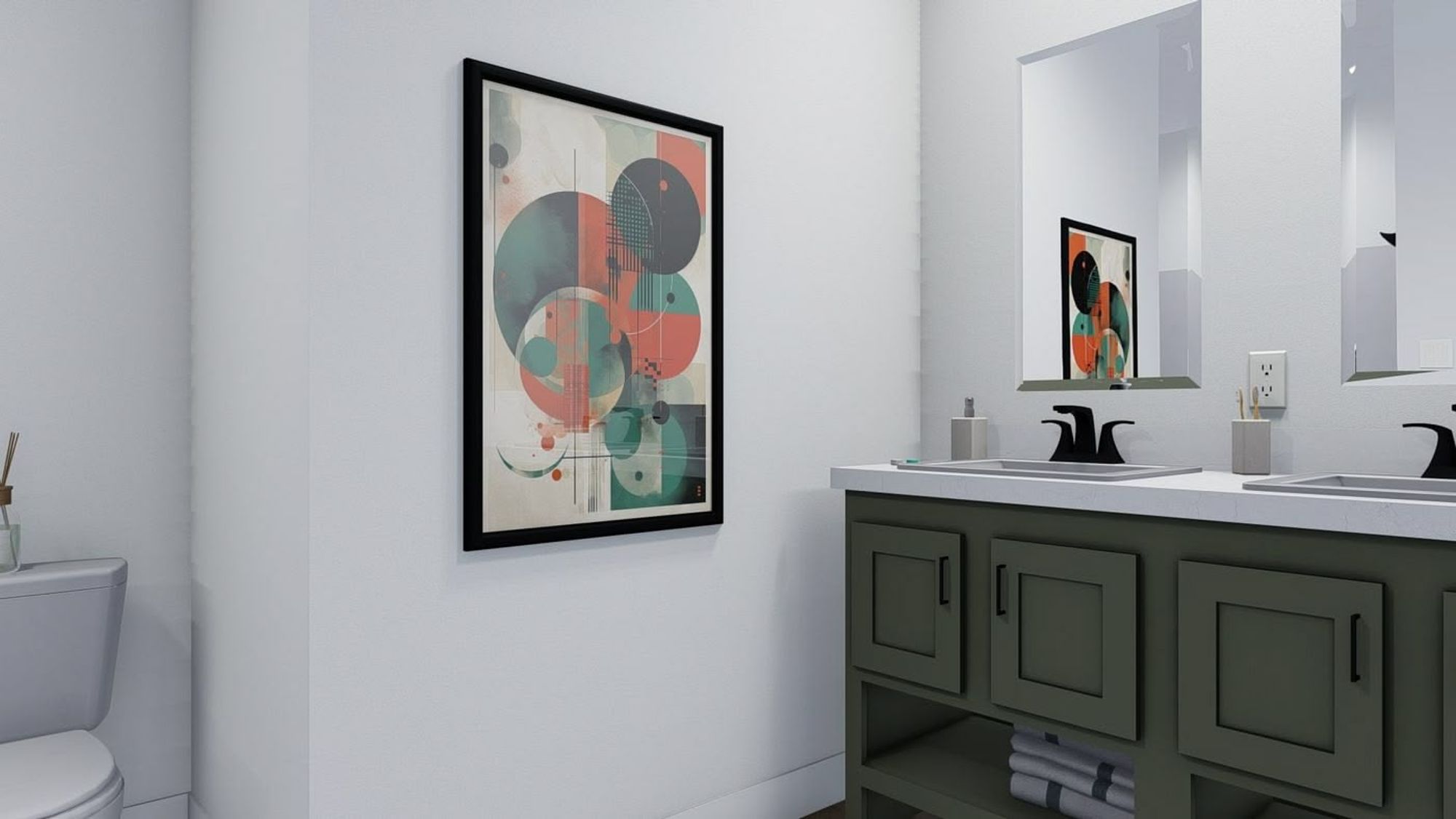 Bathroom with a double sink.