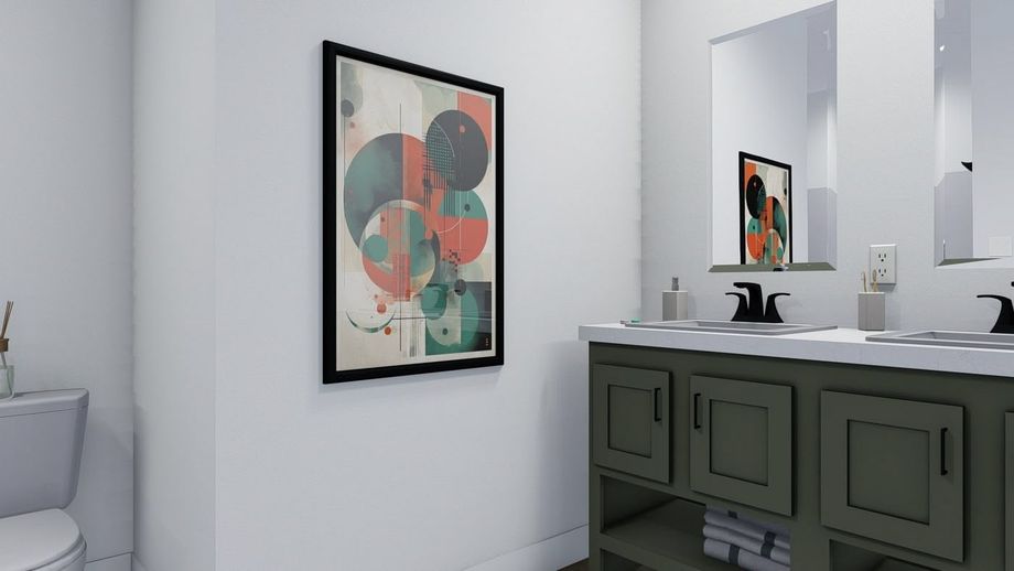 Bathroom with a double sink.