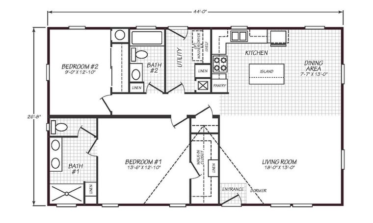 Solaris 28442A | 2 bedroom, 2 bathroom, 1174 sqft home | Built by Cavco - Goodyear in Goodyear, AZ.