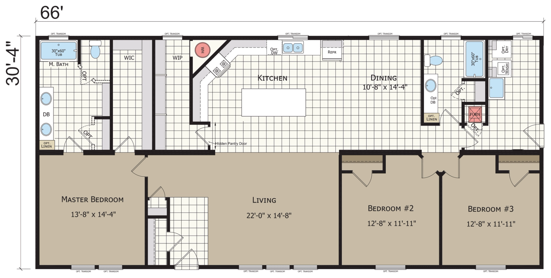 Hidden Valley HV6663M default floor plan diagram