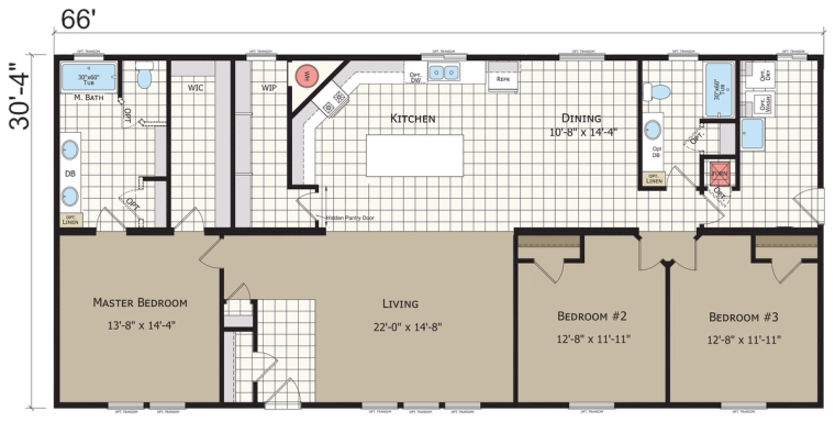 Hidden Valley HV6663M default floor plan diagram