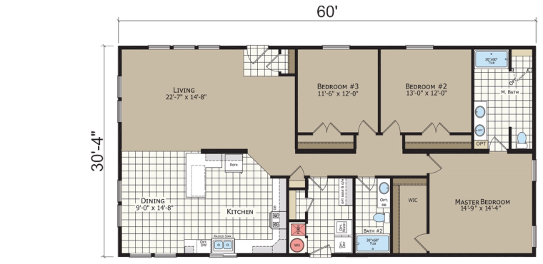 Crystal Bay Estates CB6603C standard floor plan