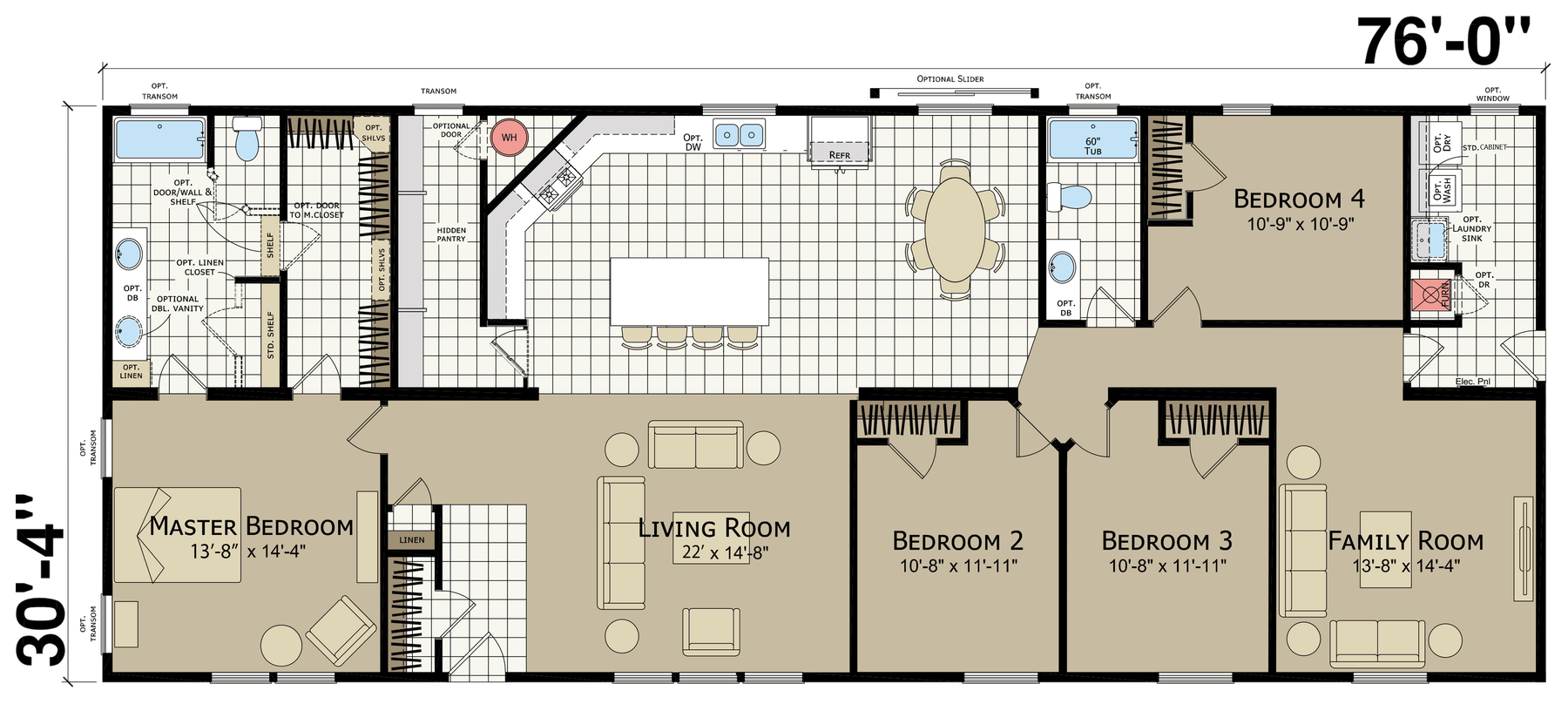 Hidden Valley HV6764M default floor plan diagram