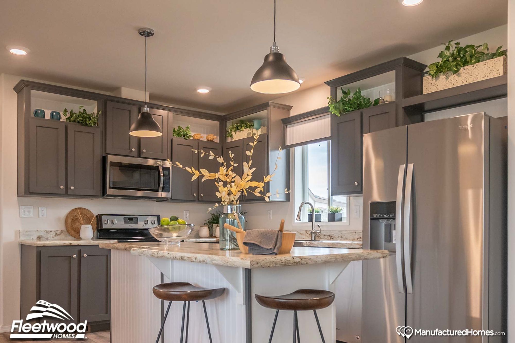 Large kitchen with a large island.
