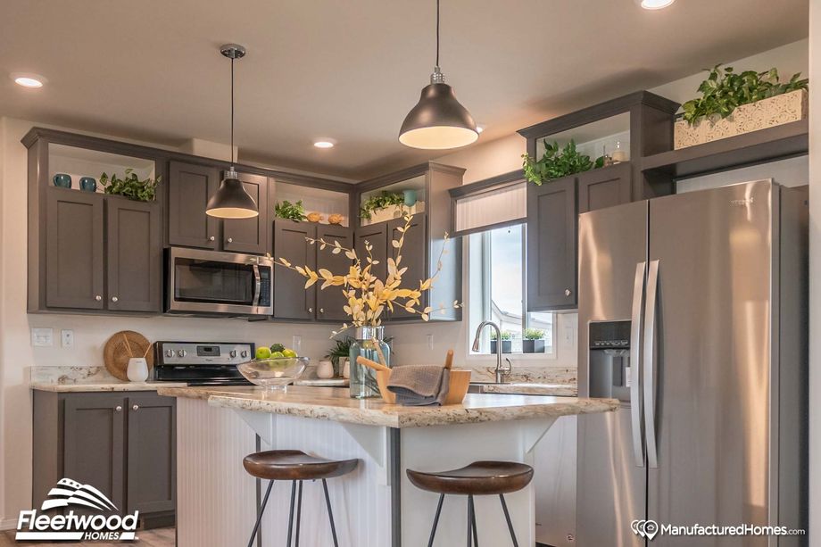Large kitchen with a large island.
