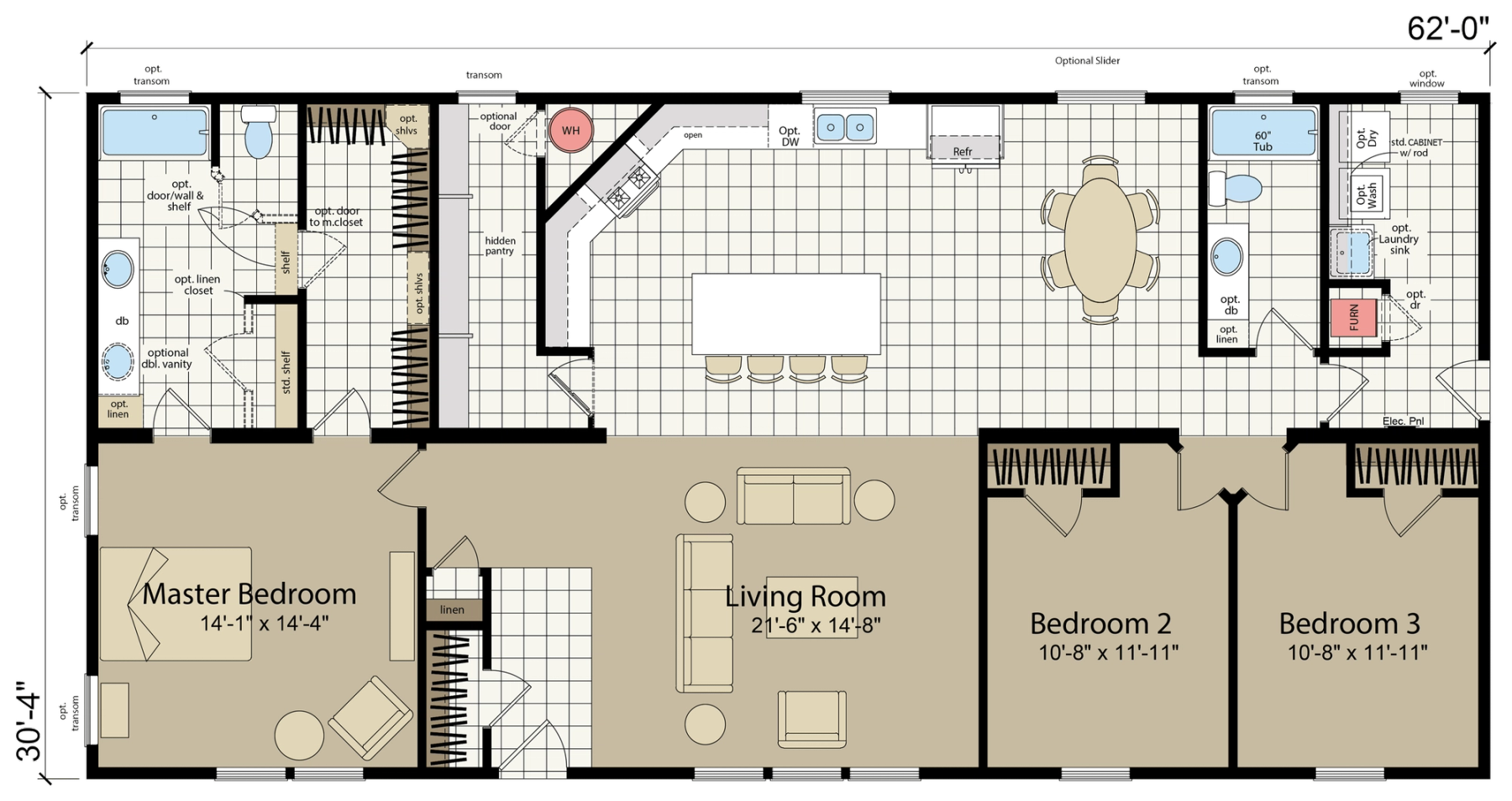 Hidden Valley HV6623M standard floor plan
