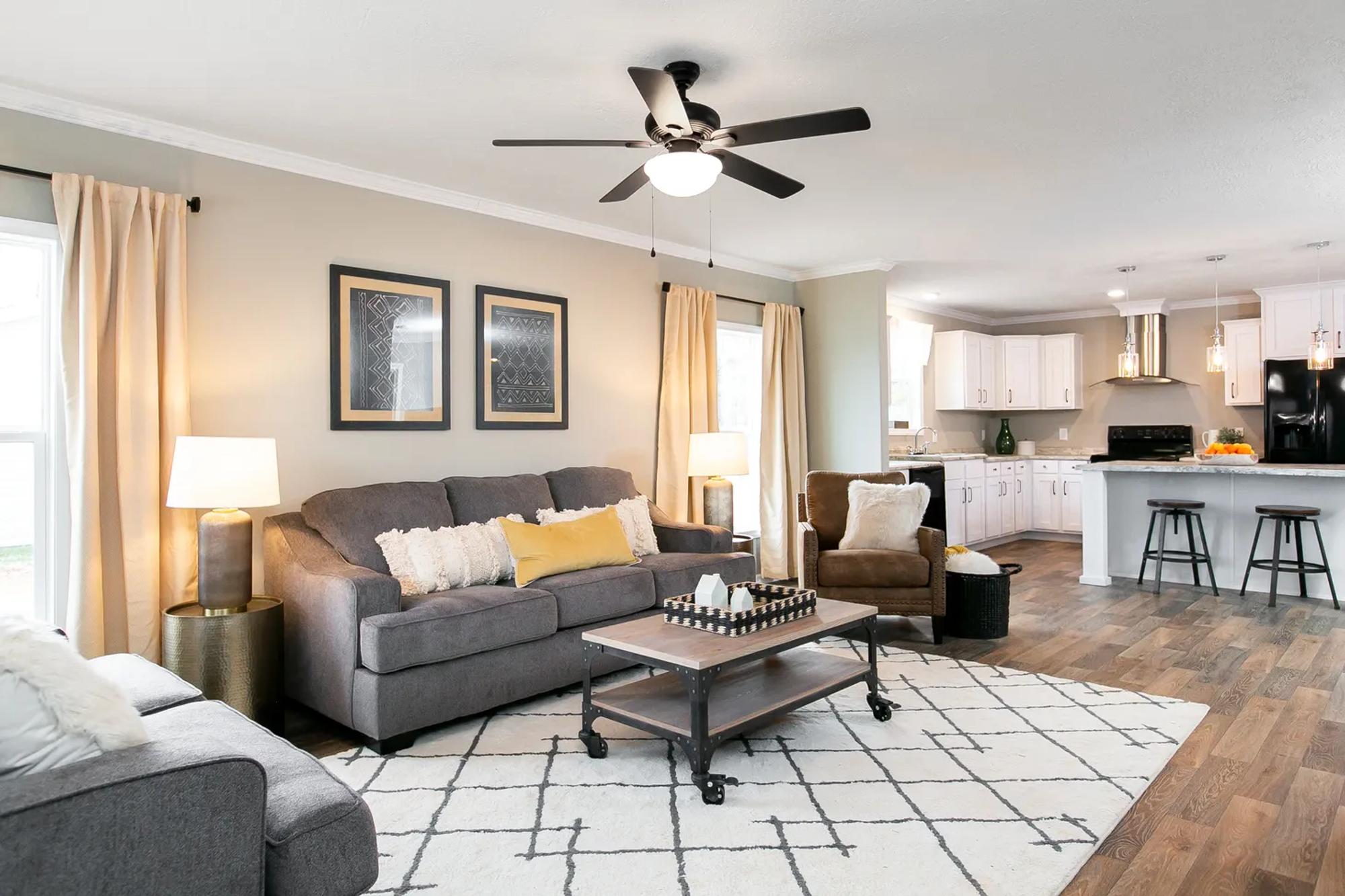 Open concept living room and kitchen