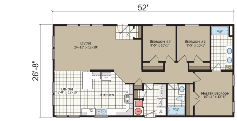 Crystal Bay Estates CB4523C standard floor plan