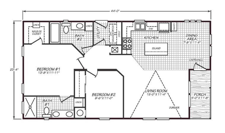 Solaris 24442P | 2 bedroom, 2 bathroom, 1025 sqft home | Built by Cavco - Goodyear in Goodyear, AZ.