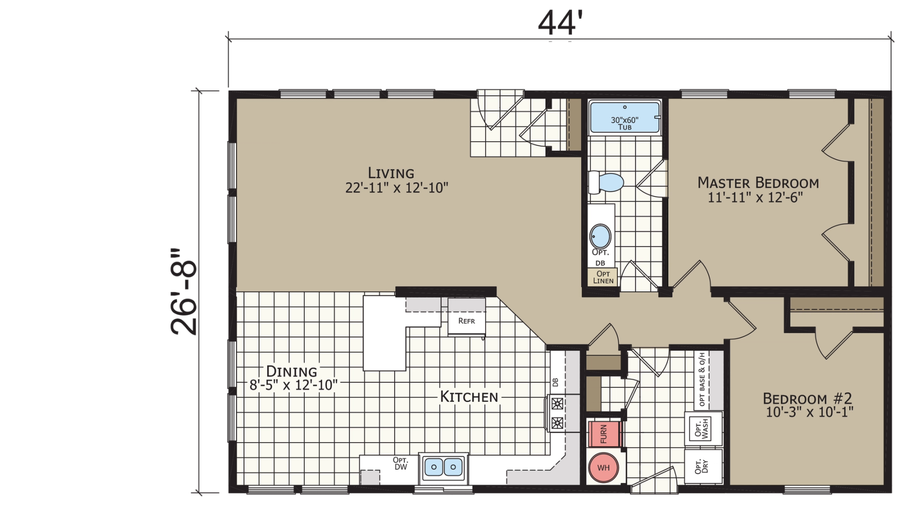 Crystal Bay Estates CB4442C standard floor plan