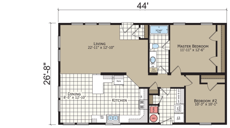Crystal Bay Estates CB4442C standard floor plan