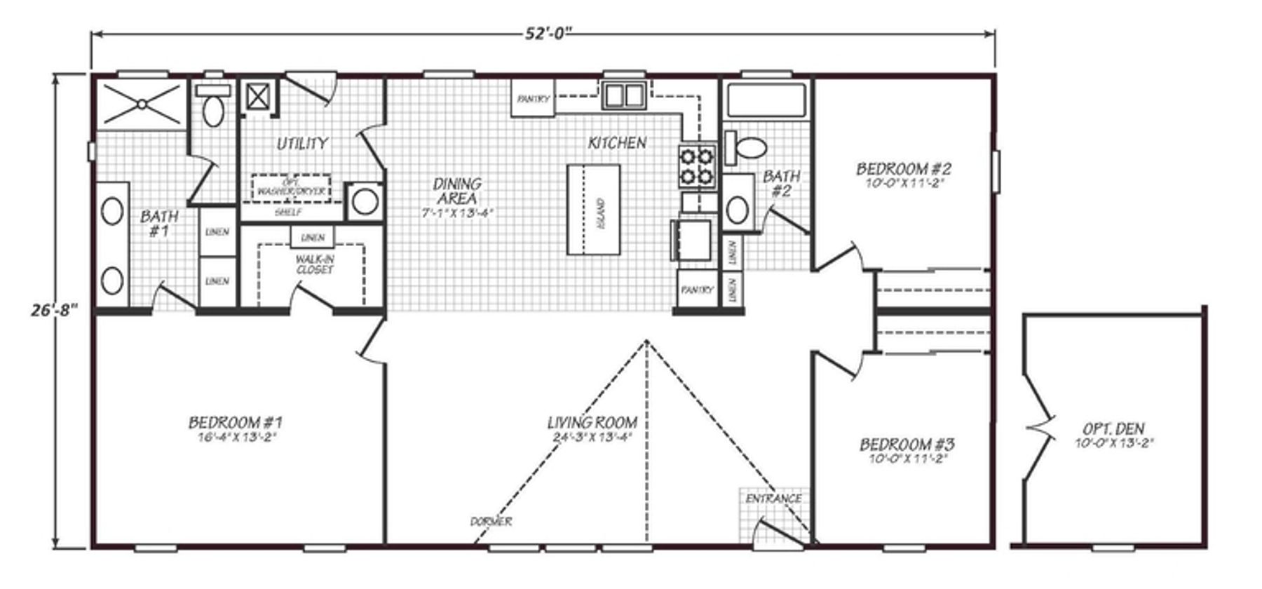 Solaris 28523A | 3 bedroom, 2 bathroom, 1387 sqft home | Built by Cavco - Goodyear in Goodyear, AZ.