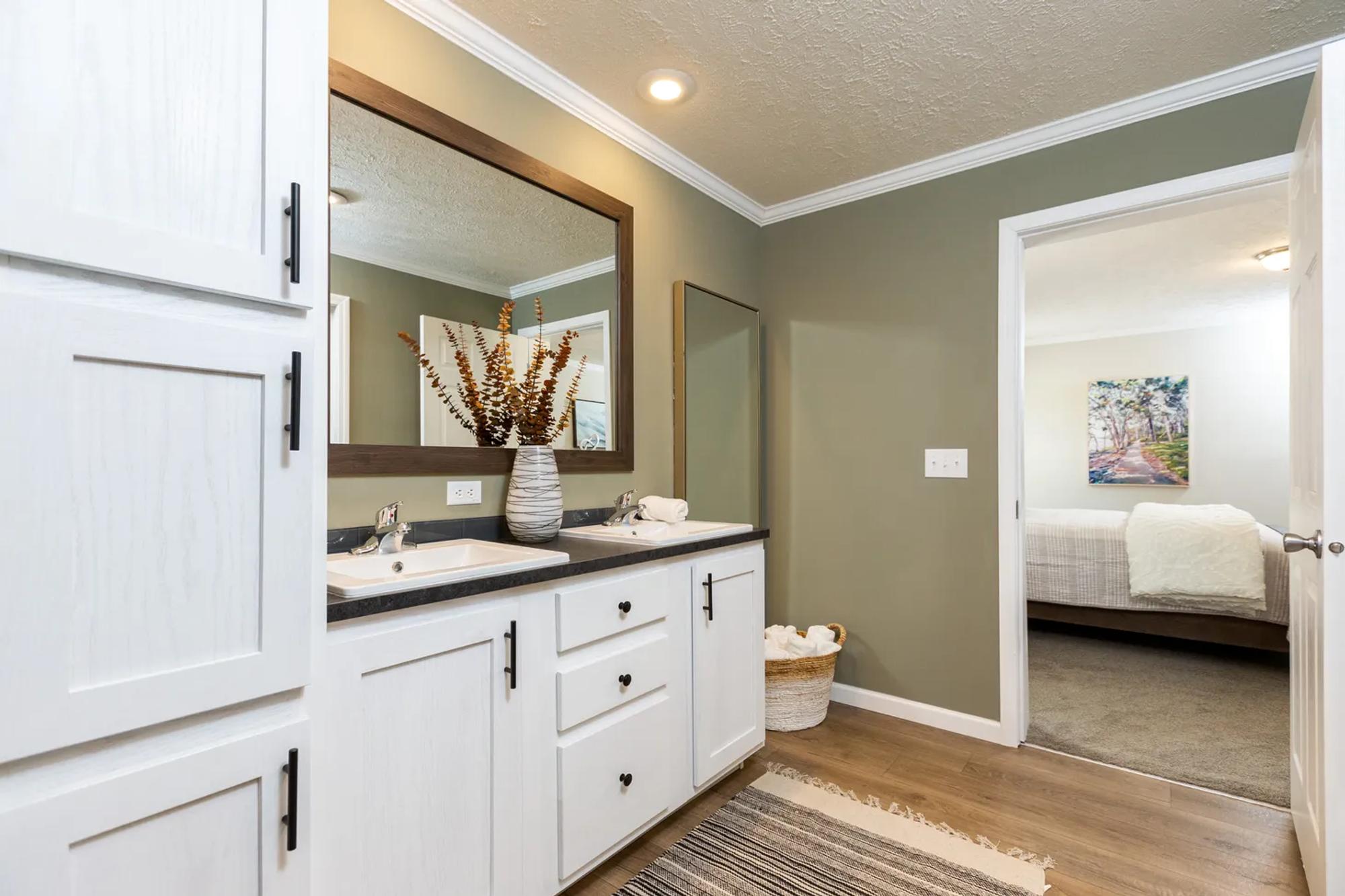 Attached bathroom with double sinks