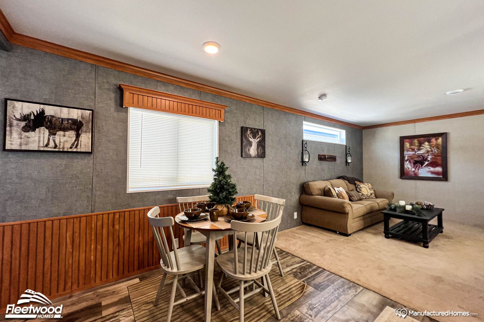Open dining room with a living room