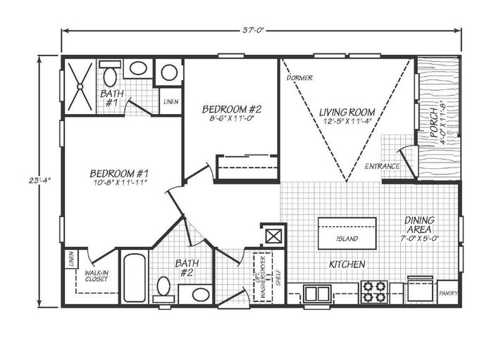 Solaris 24372P | 2 bedroom, 2 bathroom, 775 sqft home | Built by Cavco - Goodyear in Goodyear, AZ.
