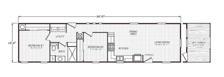 Solaris 14562A floor plan with 2 bedrooms, 2 bathrooms, and 747 square feet.