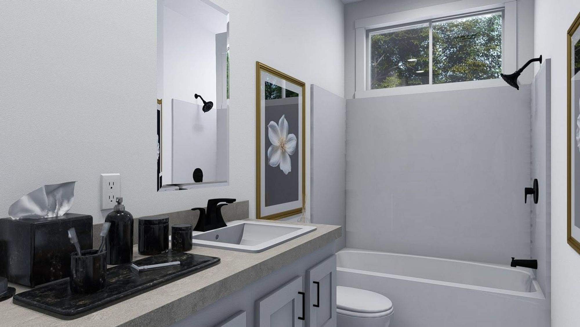 Medium-sized white bathroom