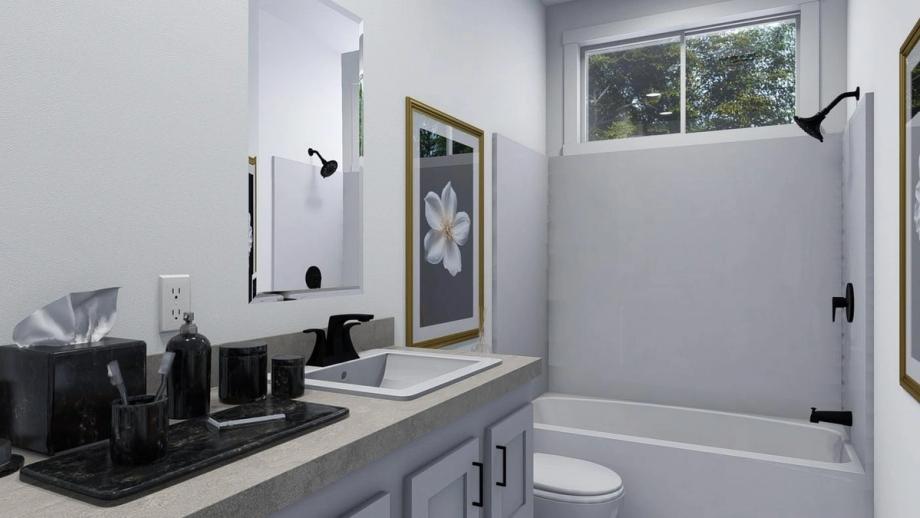 Medium-sized white bathroom