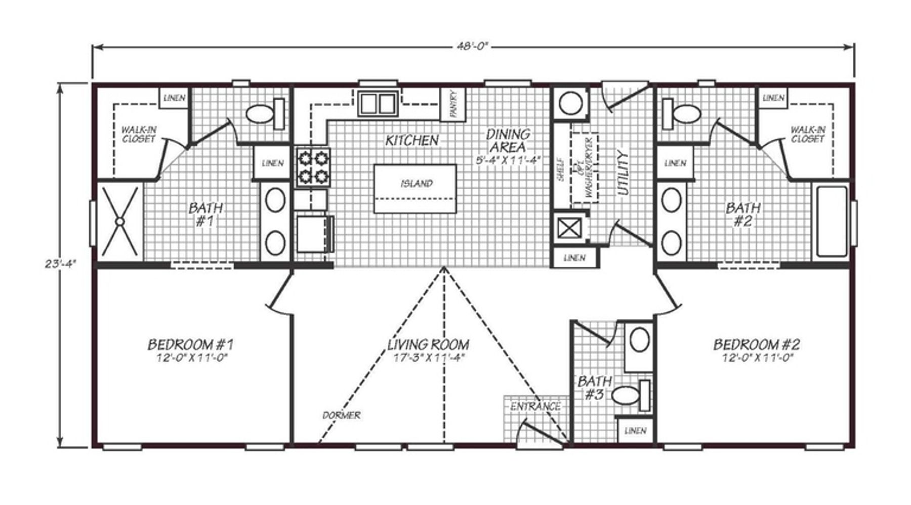Solaris 24482A | 3 bedroom, 2 bathroom, 1120 sqft home | Built by Cavco - Goodyear in Goodyear, AZ.