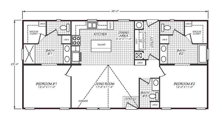 Solaris 24482A | 3 bedroom, 2 bathroom, 1120 sqft home | Built by Cavco - Goodyear in Goodyear, AZ.