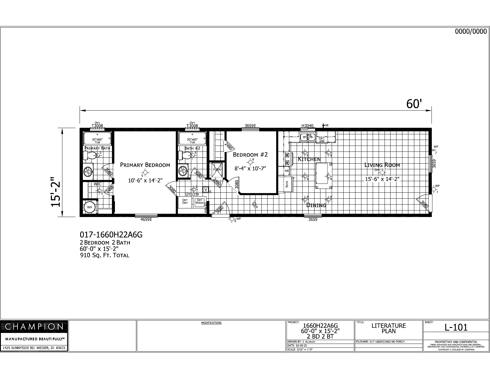 Winchester 1660H22A6G floor plan