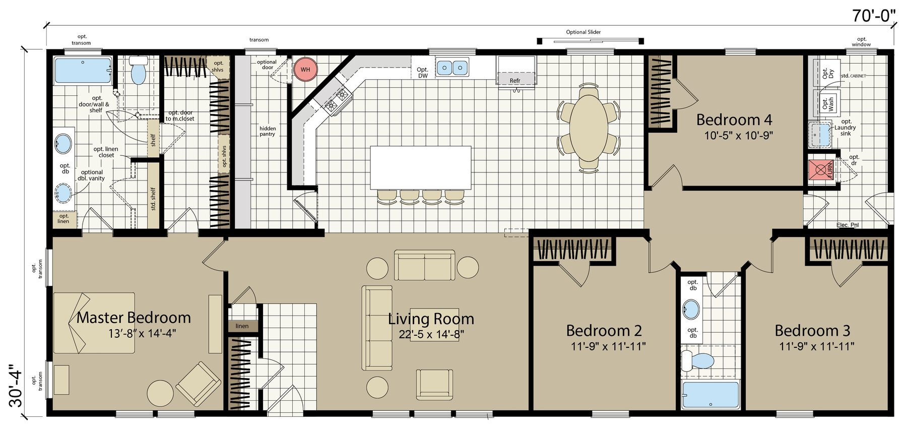 Hidden Valley HV6704M default floor plan diagram